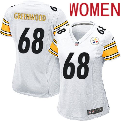 Women Pittsburgh Steelers #68 L.C. Greenwood Nike White Game NFL Jersey